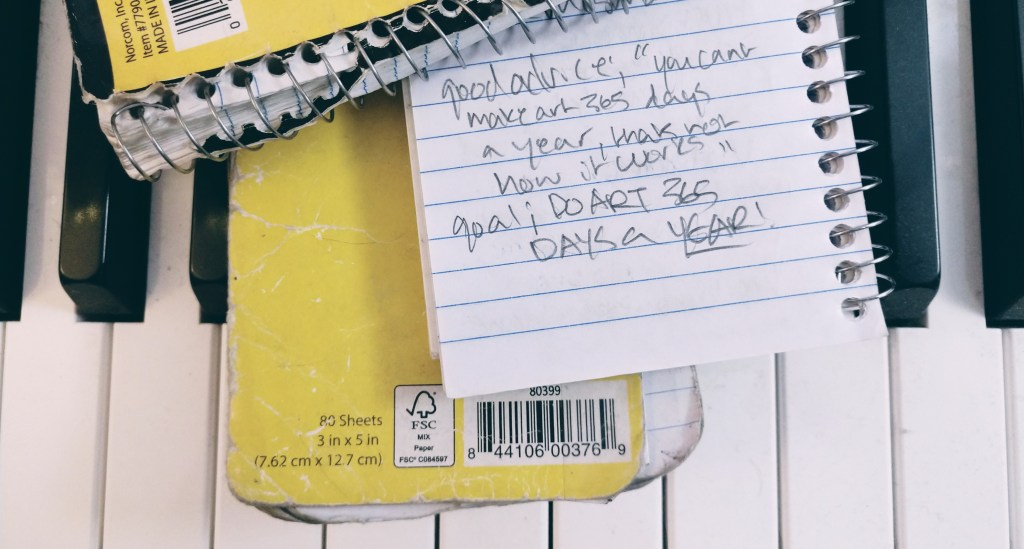 Composer and Taylor Ross's Idea lovely little yellow idea notebook's showing the original entry that sparked this blog. 